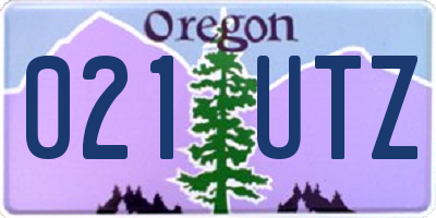 OR license plate 021UTZ