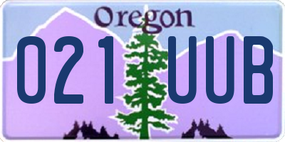 OR license plate 021UUB