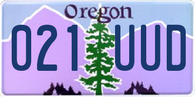 OR license plate 021UUD