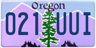 OR license plate 021UUI