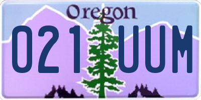 OR license plate 021UUM