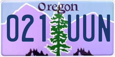 OR license plate 021UUN