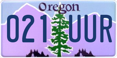 OR license plate 021UUR