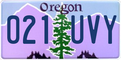 OR license plate 021UVY