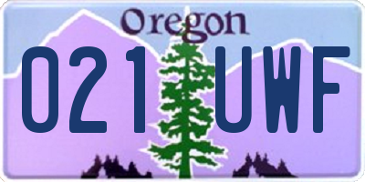 OR license plate 021UWF