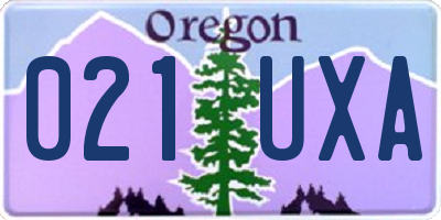 OR license plate 021UXA