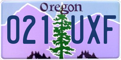 OR license plate 021UXF