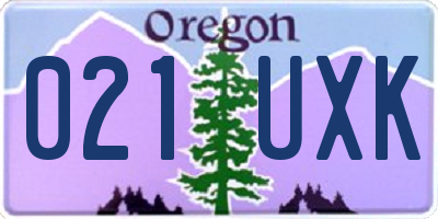 OR license plate 021UXK