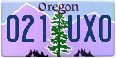 OR license plate 021UXO
