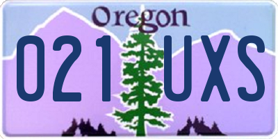 OR license plate 021UXS