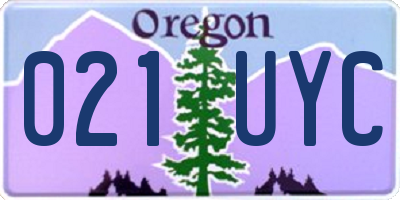 OR license plate 021UYC