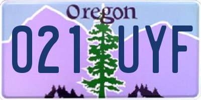 OR license plate 021UYF