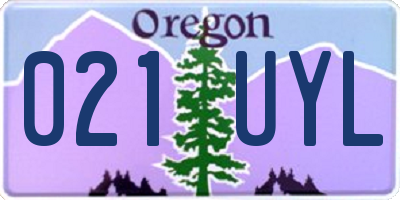 OR license plate 021UYL