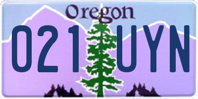 OR license plate 021UYN