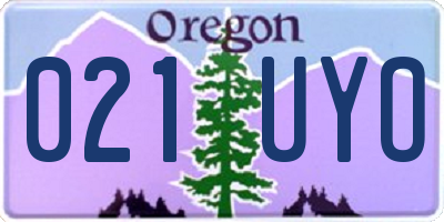OR license plate 021UYO