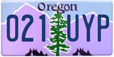 OR license plate 021UYP