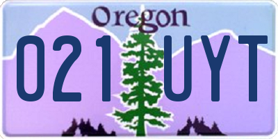 OR license plate 021UYT