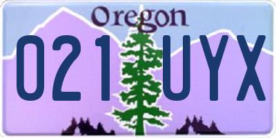 OR license plate 021UYX