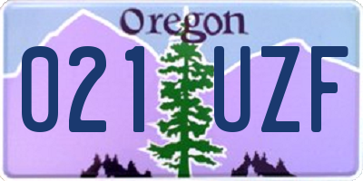 OR license plate 021UZF
