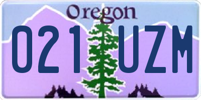 OR license plate 021UZM
