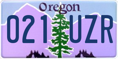 OR license plate 021UZR