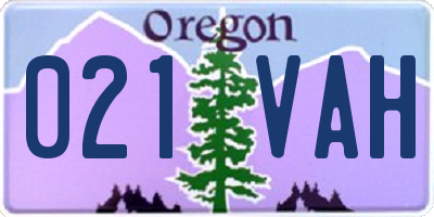 OR license plate 021VAH