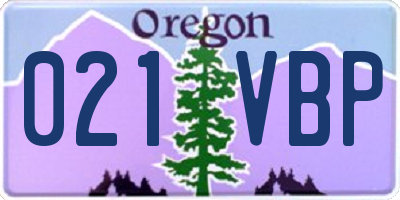 OR license plate 021VBP
