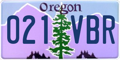 OR license plate 021VBR