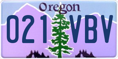 OR license plate 021VBV