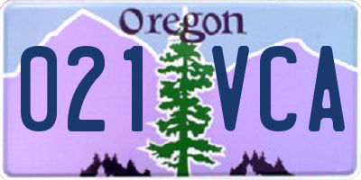 OR license plate 021VCA