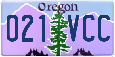 OR license plate 021VCC