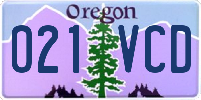 OR license plate 021VCD