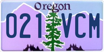 OR license plate 021VCM