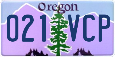 OR license plate 021VCP