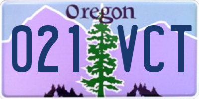 OR license plate 021VCT