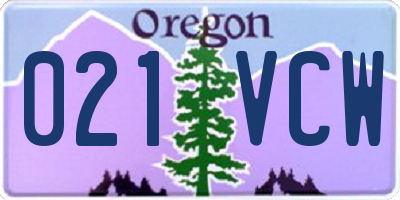 OR license plate 021VCW