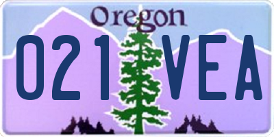 OR license plate 021VEA
