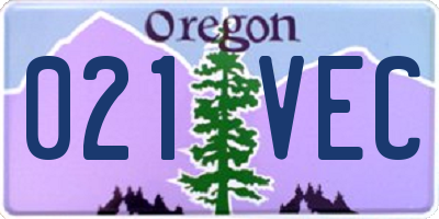 OR license plate 021VEC
