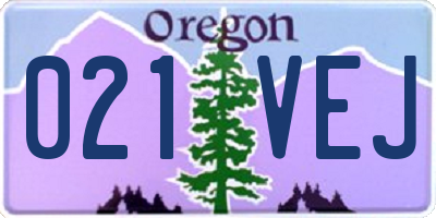 OR license plate 021VEJ