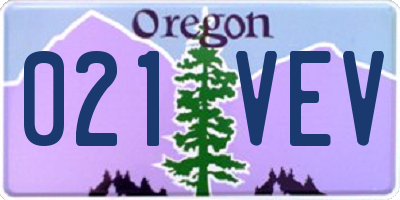 OR license plate 021VEV