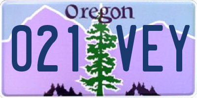 OR license plate 021VEY