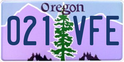 OR license plate 021VFE