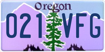 OR license plate 021VFG