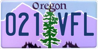 OR license plate 021VFL