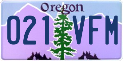 OR license plate 021VFM