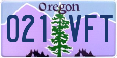 OR license plate 021VFT