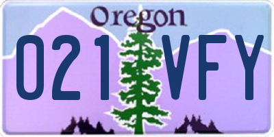 OR license plate 021VFY