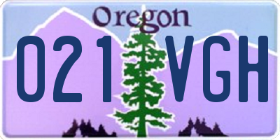 OR license plate 021VGH