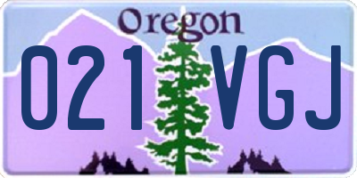 OR license plate 021VGJ