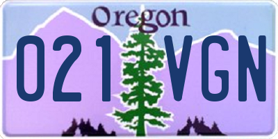 OR license plate 021VGN